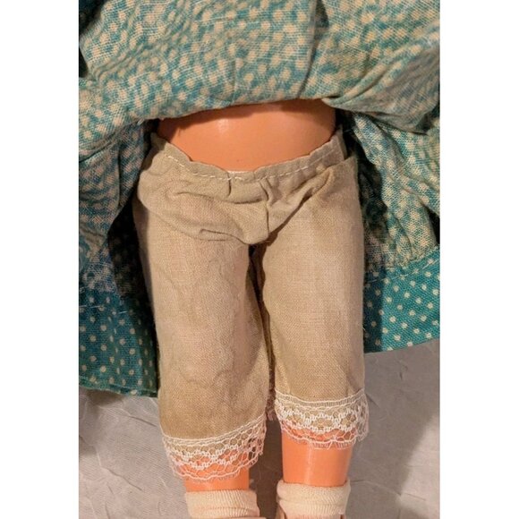 2 Vtg Dolls Rooted Eyelashes Hong Kong Blonde Brunette Cottagecore TLC 9" Set Of - Picture 12 of 14